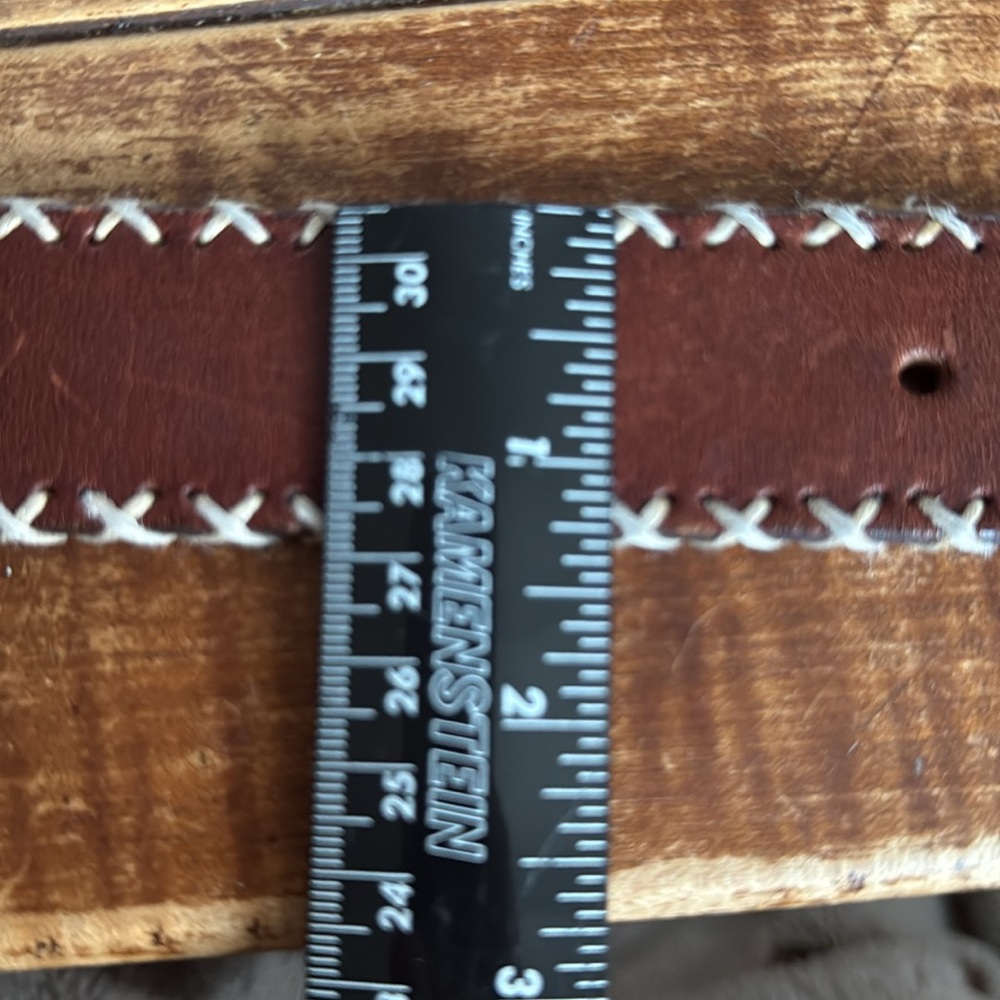 Vintage Brown Leather Banana Republic Belt with Solid  Brass Buckle Boho Vibe - Picture 11 of 12